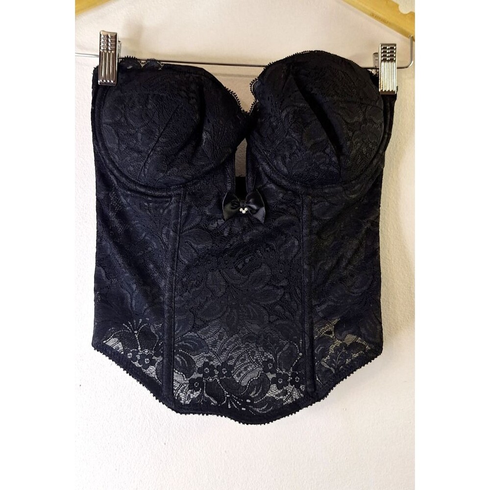 Vtg VA BIEN Lace Whimsigoth Strapless Bustier/Corset Top Sz 34C Victorian Witchy